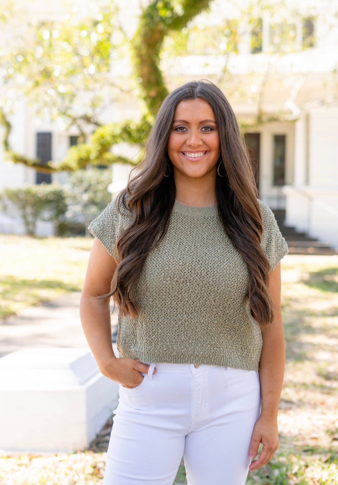 Olive Knitted Top
