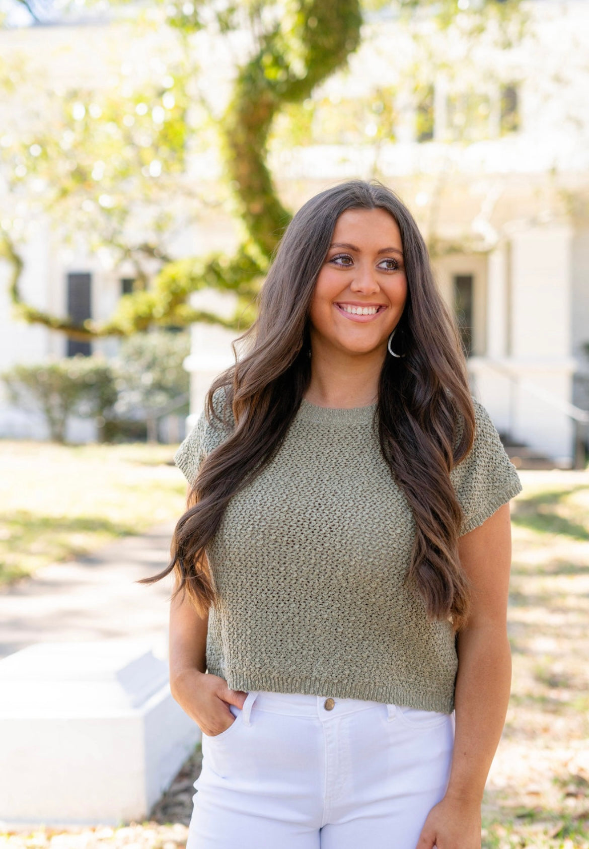 Olive Knitted Top