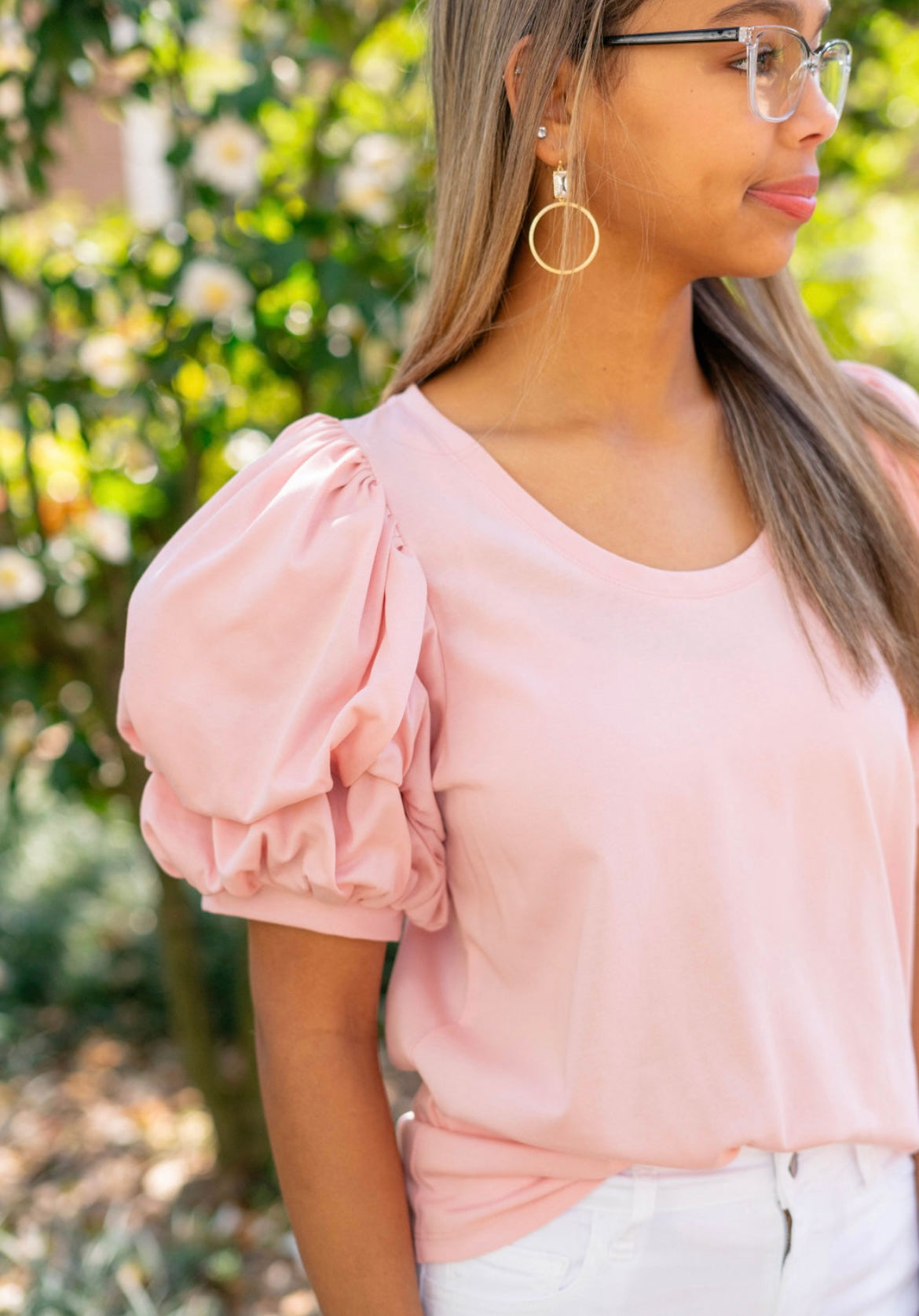 Pink Ruffle Sleeve Top