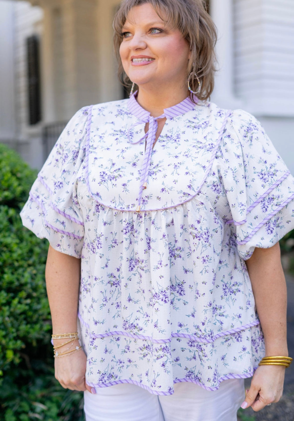 Lavender Floral Top