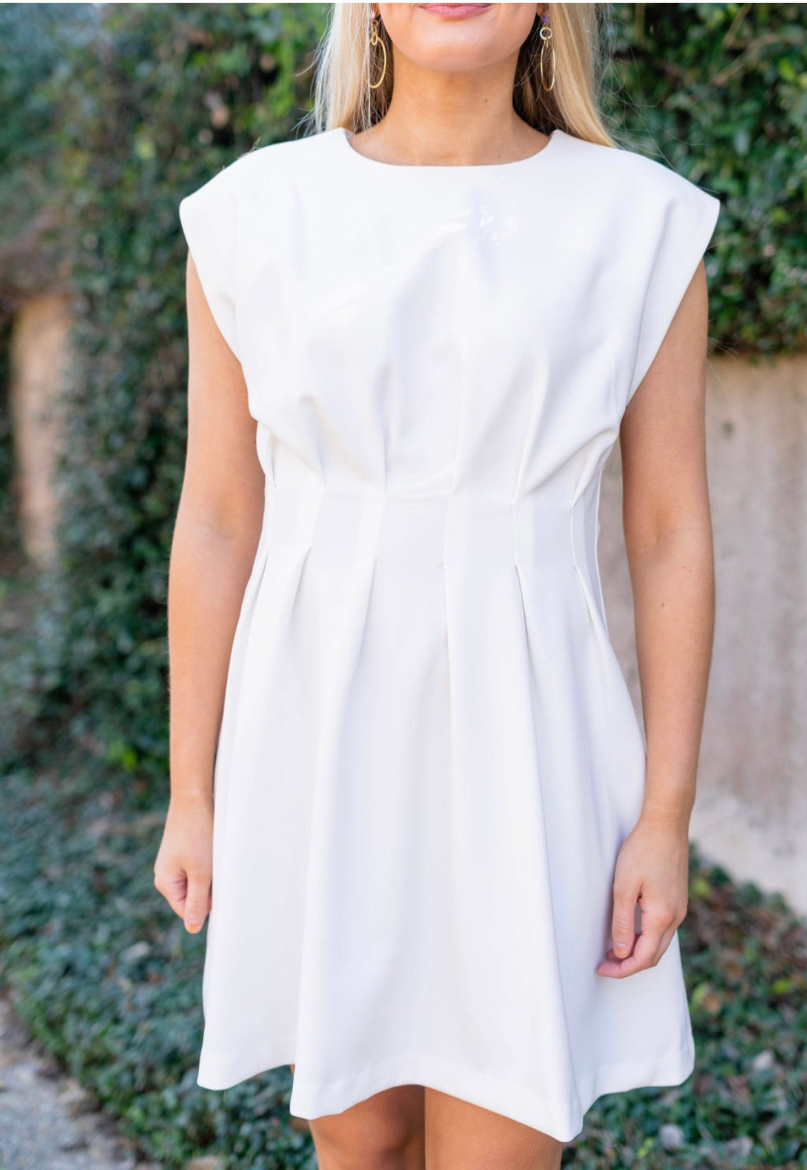 White Pleated Dress