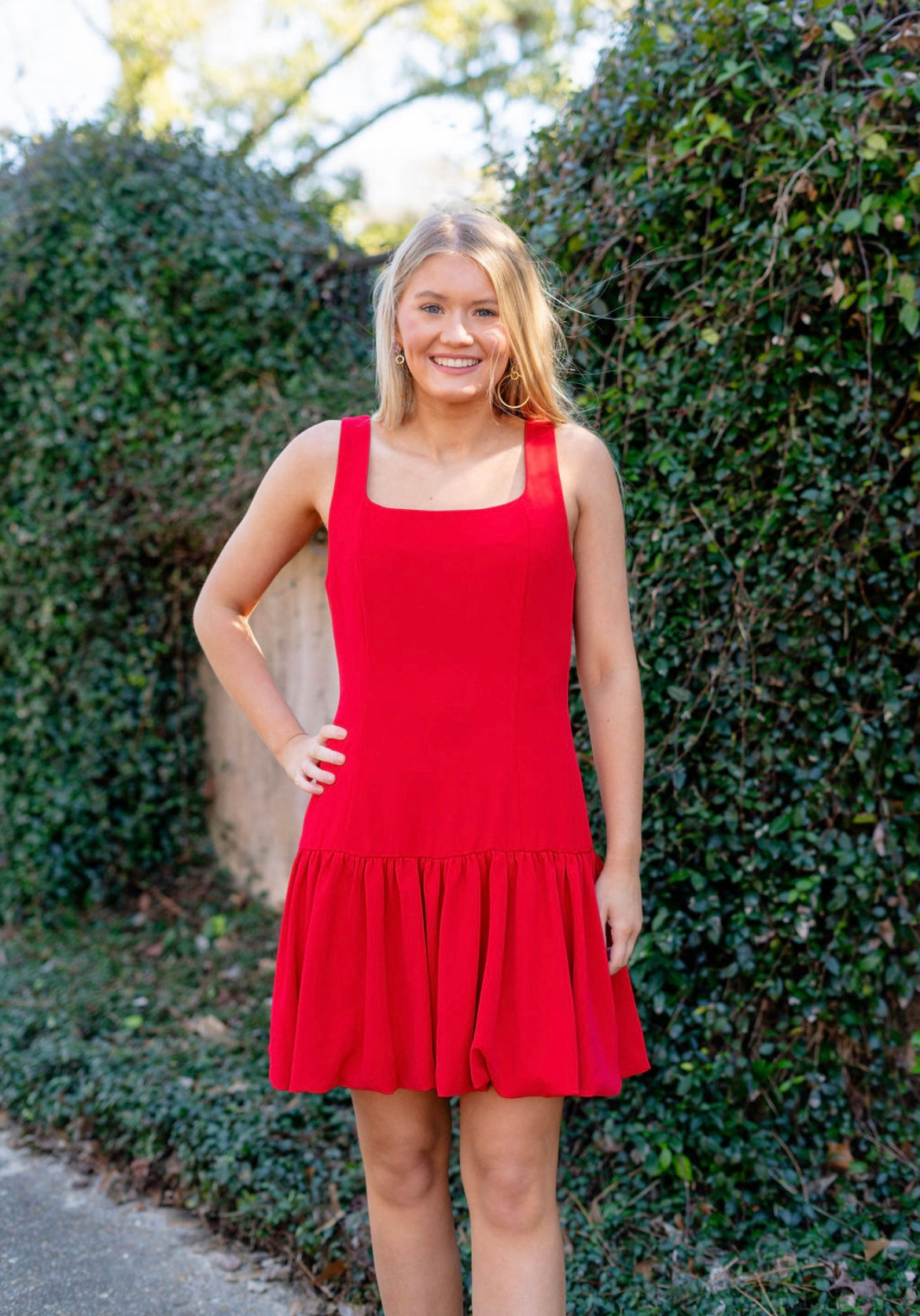 Red Bubble Bottom Dress
