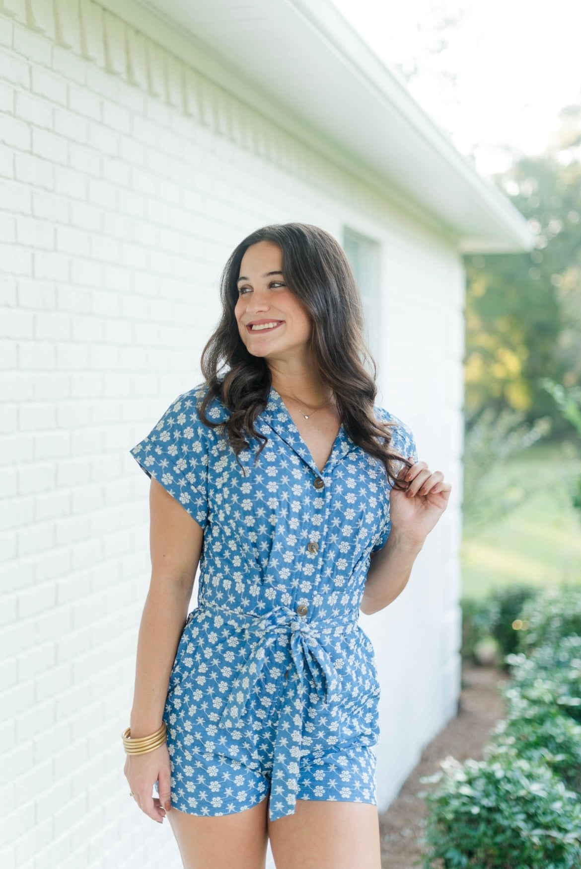 Denim Eyelet Romper