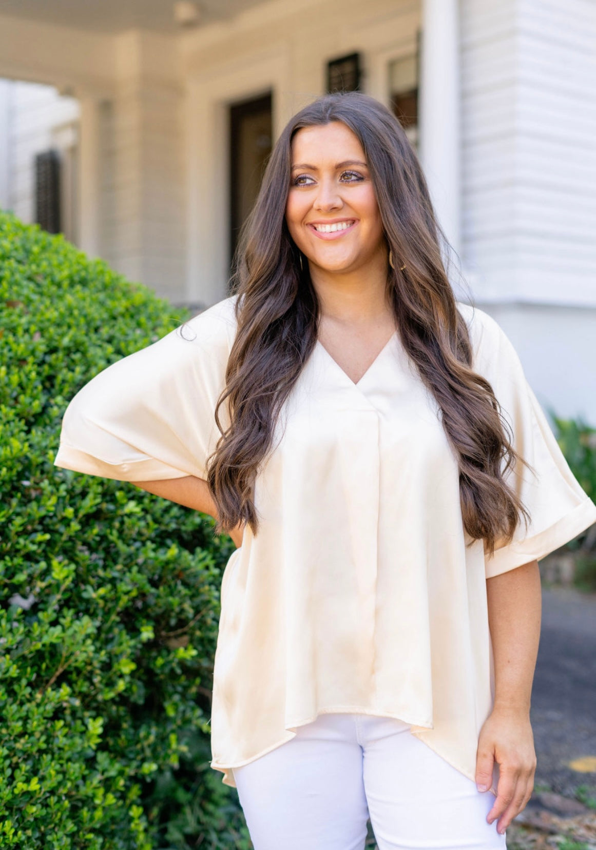 Butter Yellow Satin Top