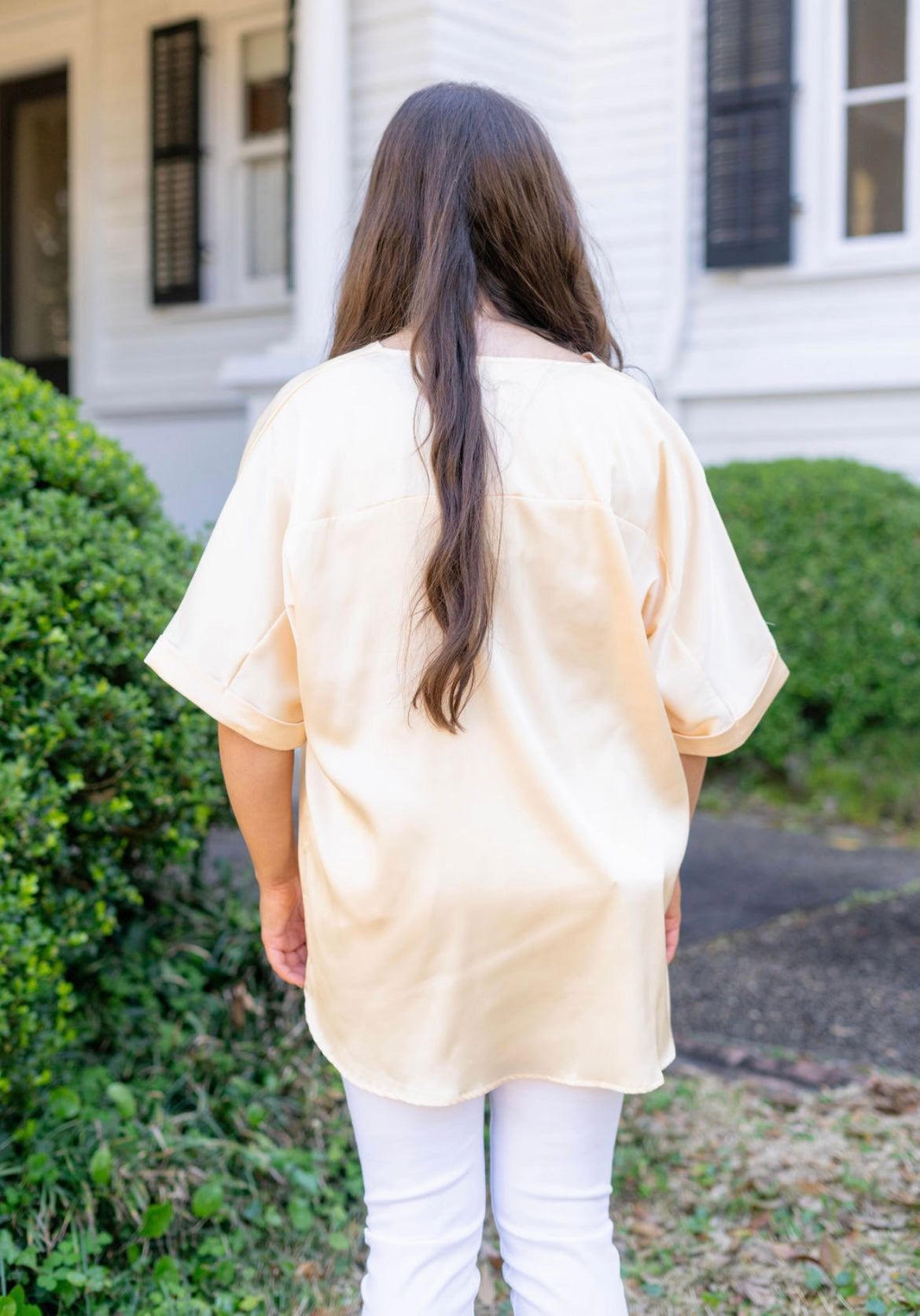 Butter Yellow Satin Top