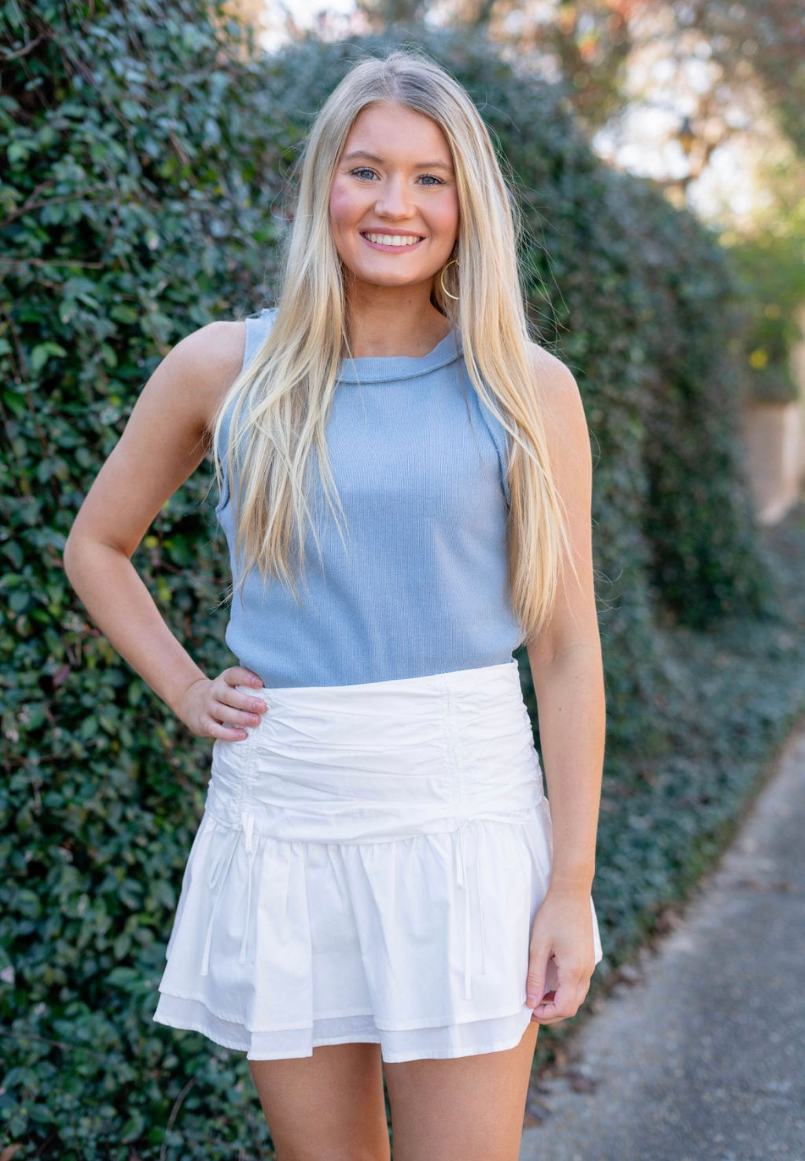 Vintage Blue Ribbed Tank
